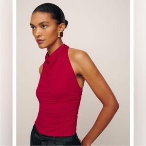 Reformation Enzo Top in Lipstick